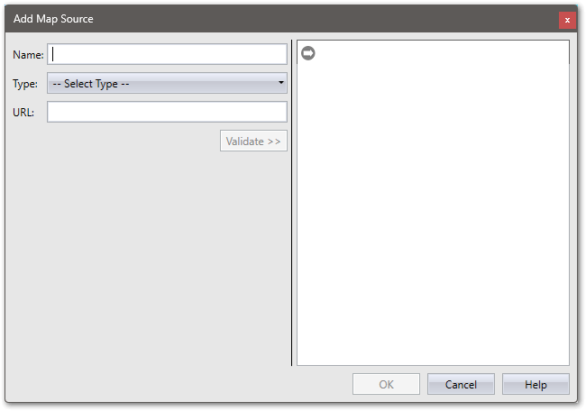 An empty Add Map Source window.