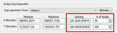 Increase resolution using the Spacing or # of nodes fields on Surfer's Grid Data dialog