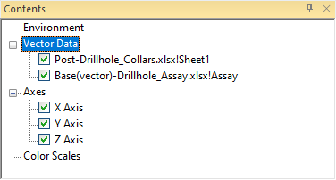 Surfer's 3D view Contents window