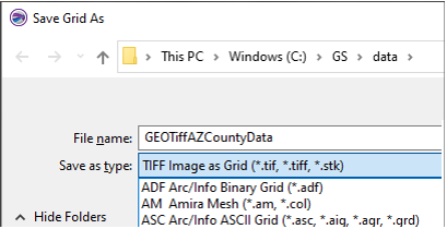 Export a grid/raster file in GeoTIFF format from Surfer
